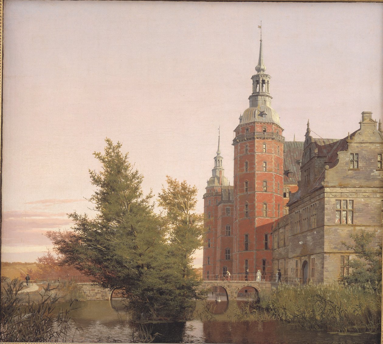 Hrad Frederiksborg při pohledu ze severozápadu od Christen Købke