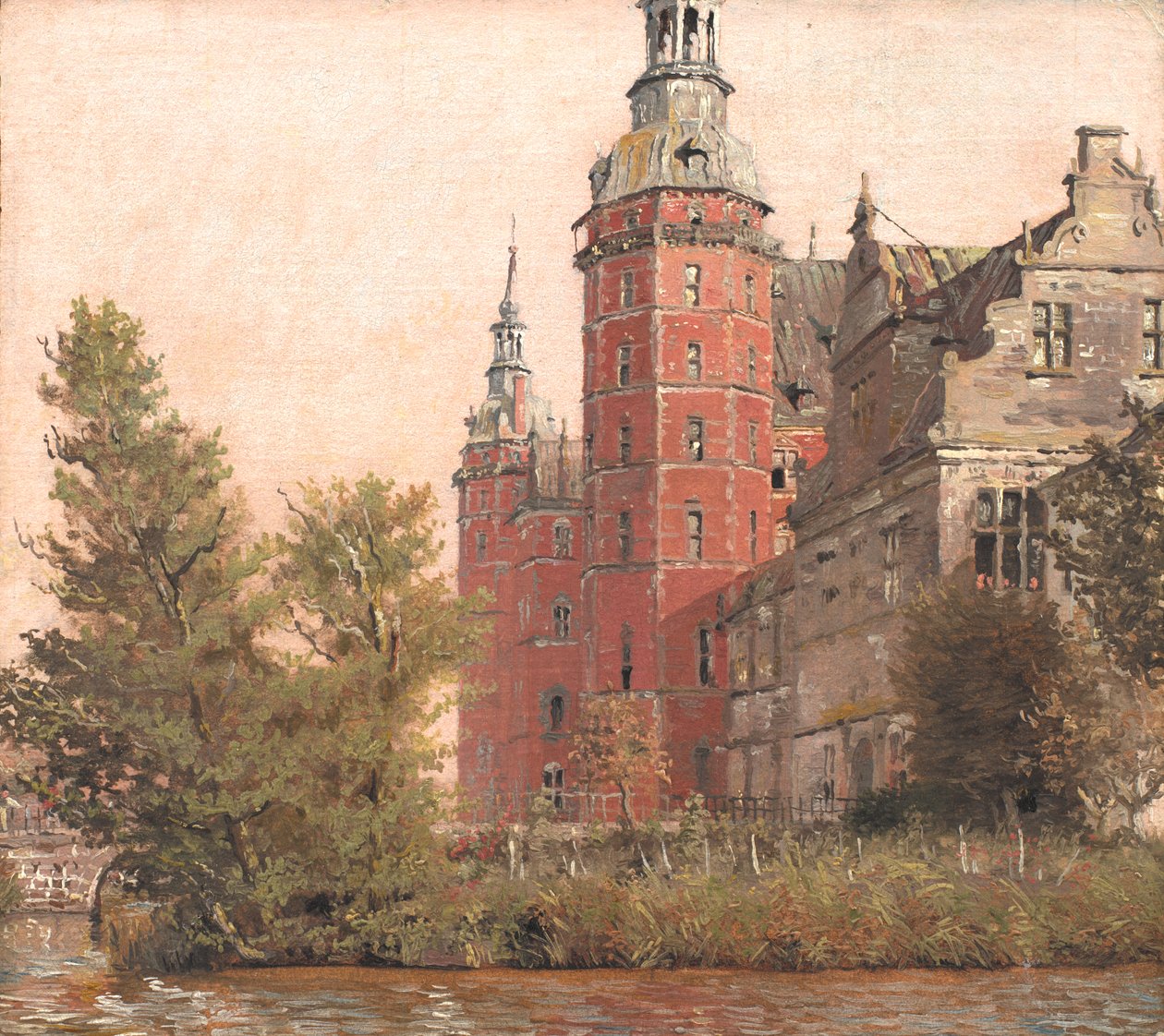 Hrad Frederiksborg při pohledu od severozápadu. Studie od Christen Købke