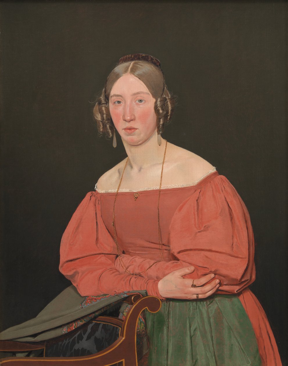 Portrét umělcovy sestry, Cecilie Margrethe Petersen, rozené Købke od Christen Købke