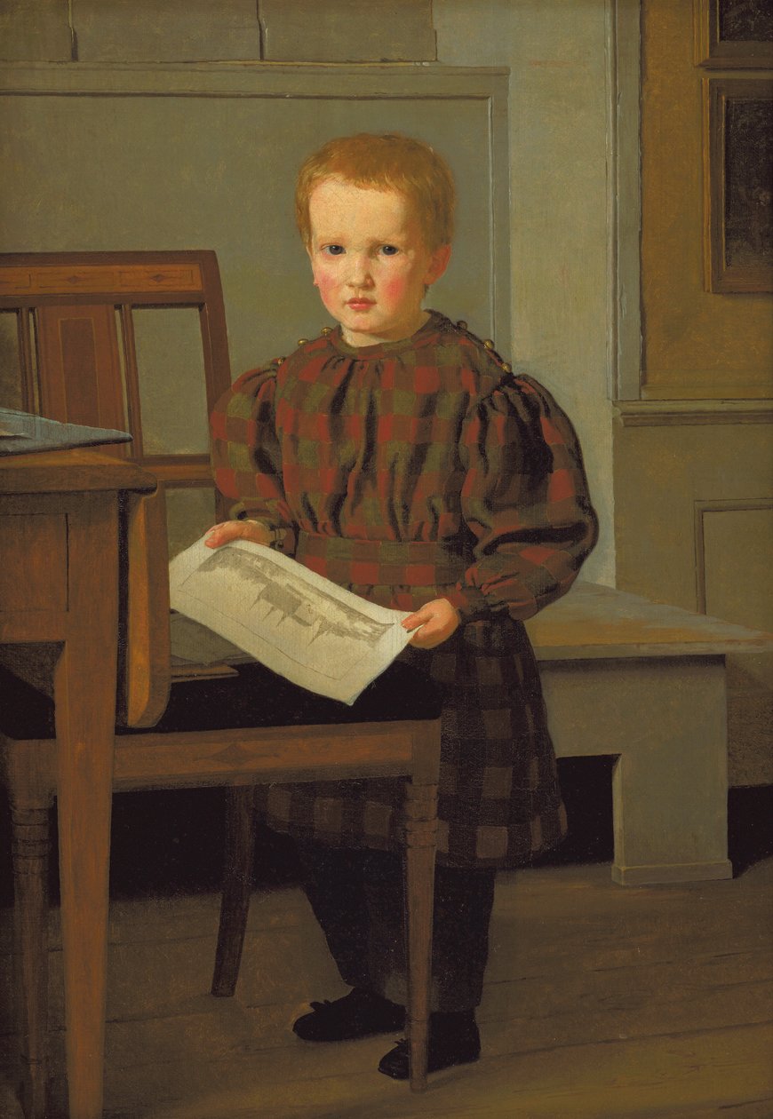Malíř C.W. Eckersberg Syn Julius v ateliéru svého otce od Christen Købke