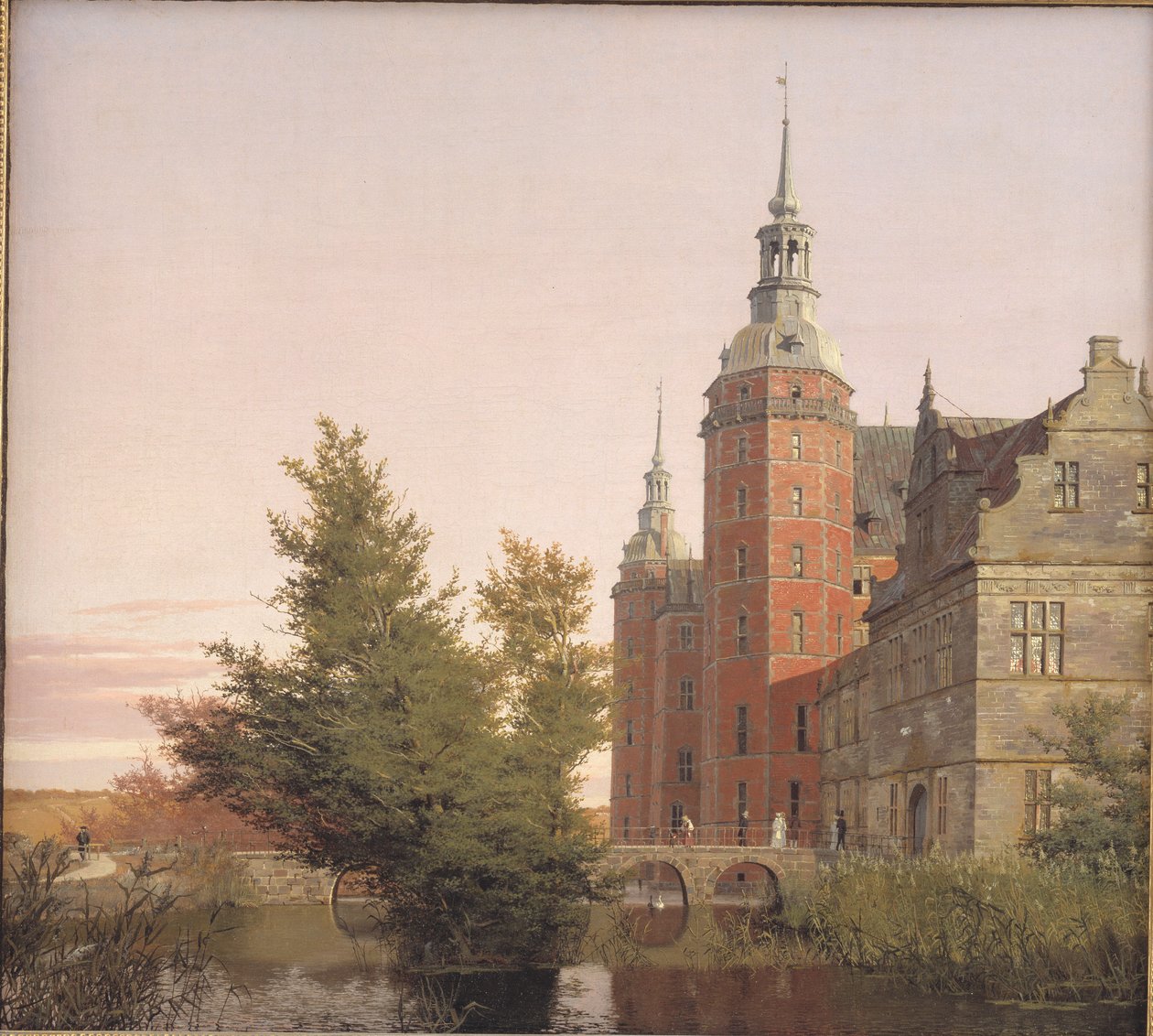 Hrad Frederiksborg při pohledu ze severozápadu od Christen Købke