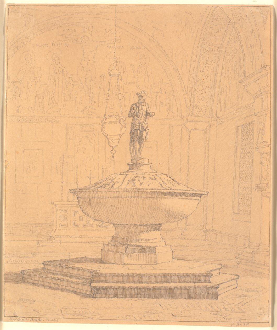Teil der Taufkapelle bei St. Marco in Venedig od Christen Købke