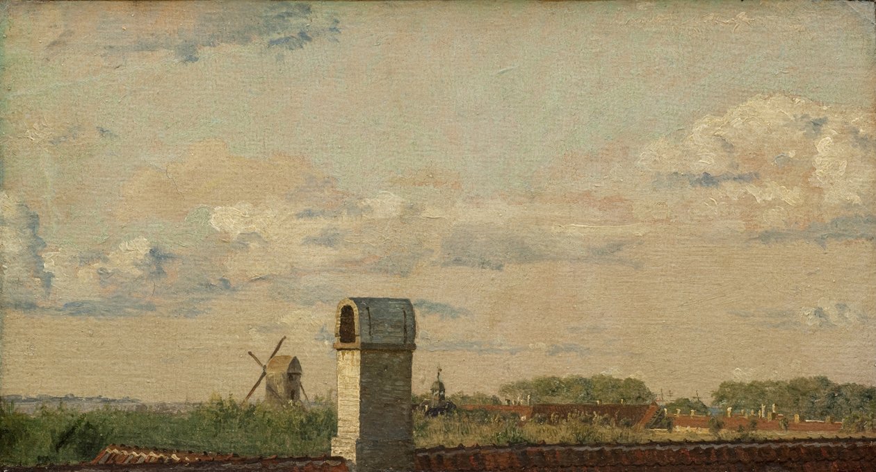 Pohled z okna v Toldbodvej Pohled směrem k citadele v Kodani, kolem roku 1833 od Christen Schjellerup Købke