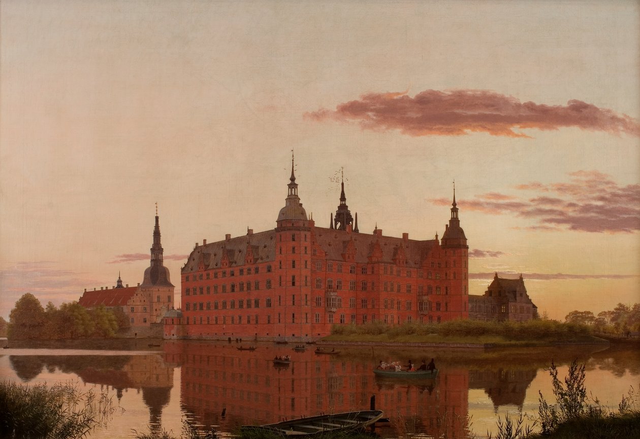 Palác Frederiksborg z pohledu od Jægerbakkenu, Večerní pohled od Christen Schjellerup Kobke