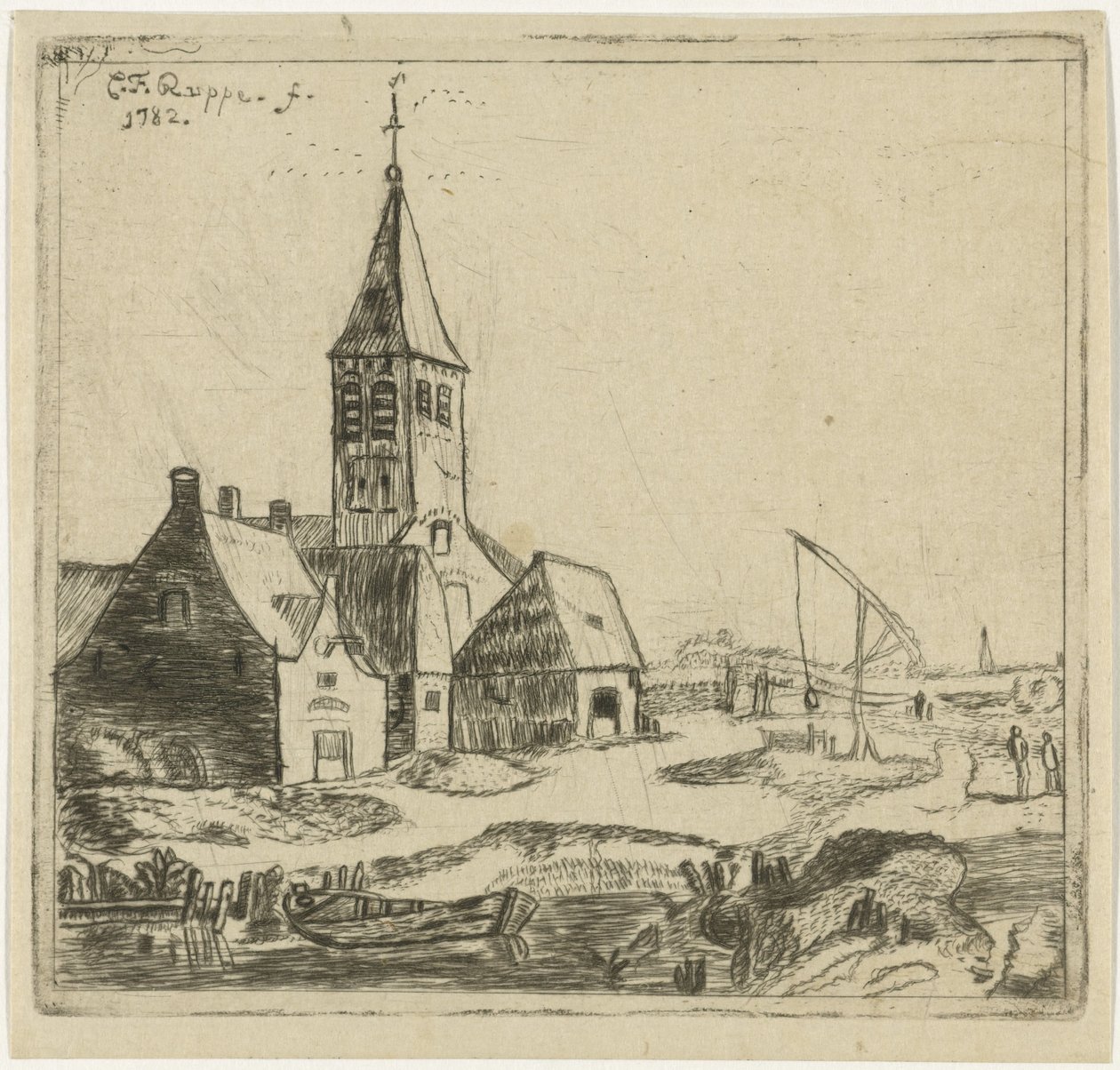 vesnický kostel od Christiaan Friedrich Ruppe
