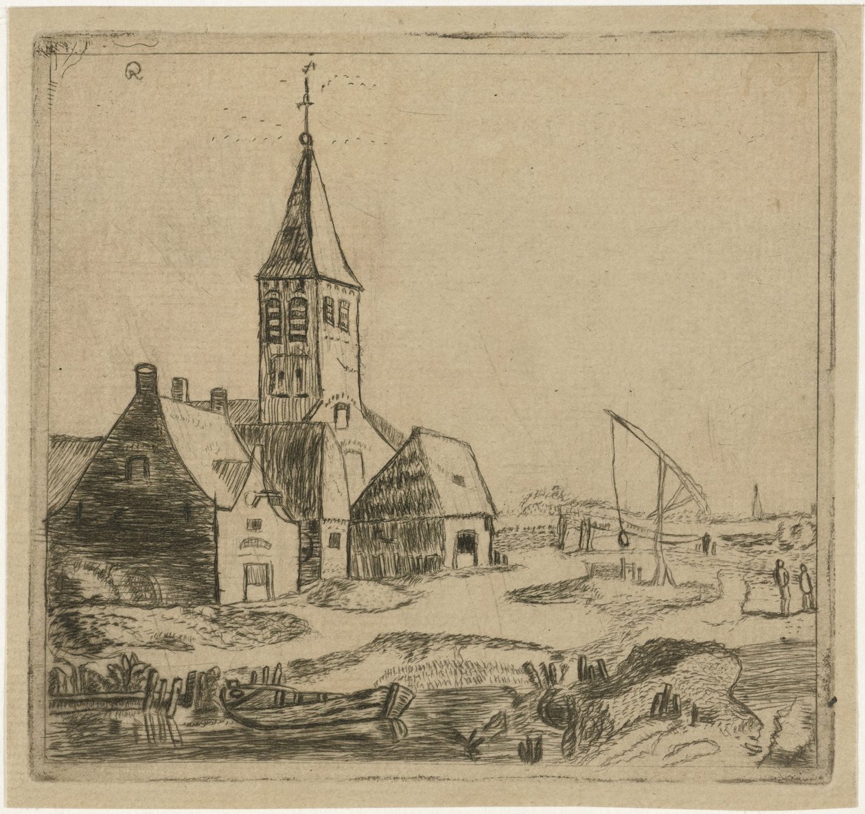 vesnický kostel od Christiaan Friedrich Ruppe