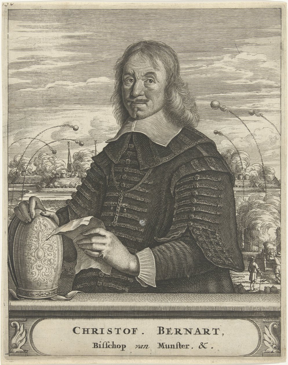Portrét Christopha Bernharda von Galena, biskupa z Münsteru od Christiaan Hagen