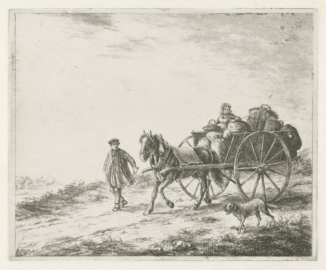 Farmářský vozík s nákladem od Christiaan Wilhelmus Moorrees
