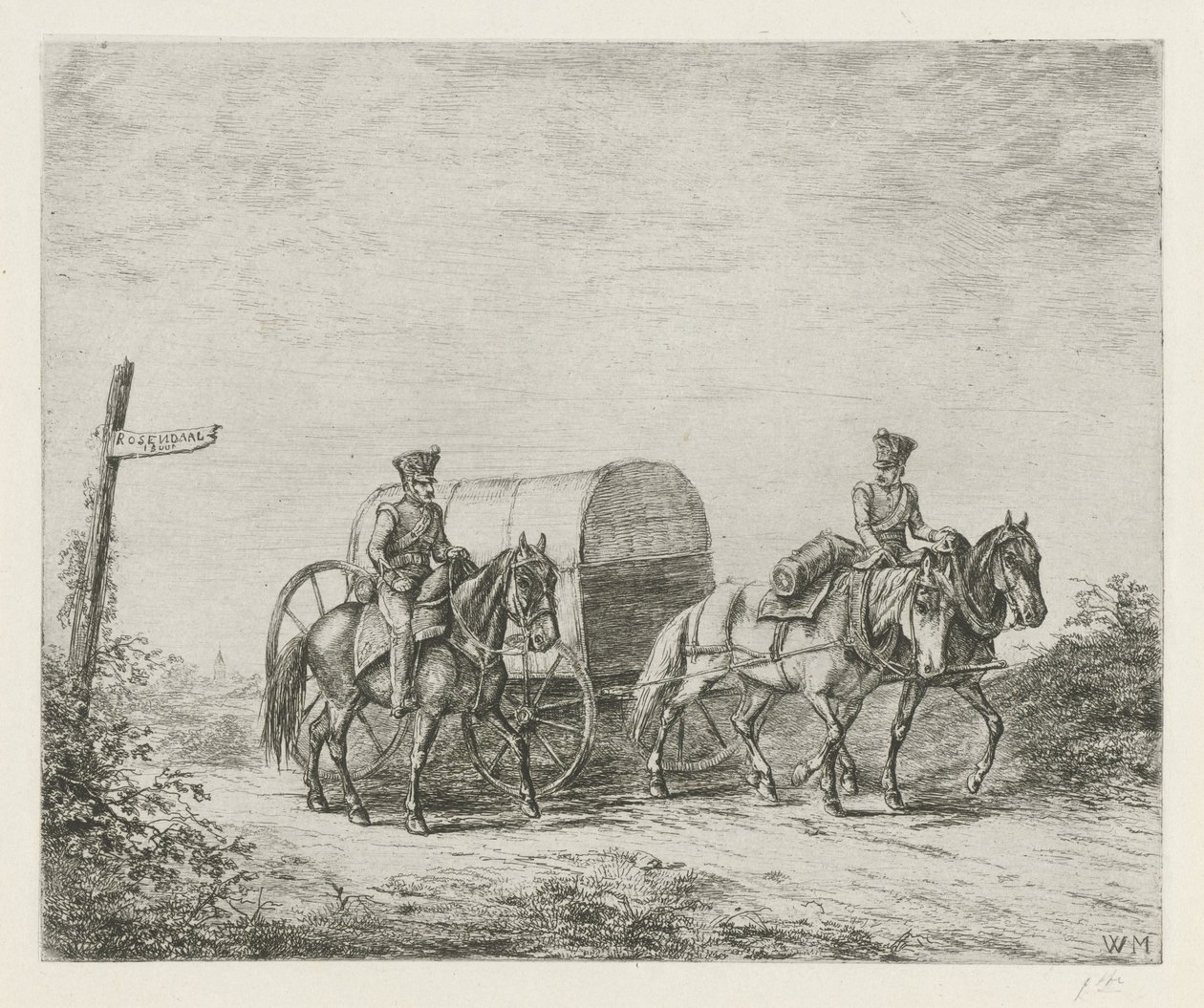 Dva vojáci na koních od Christiaan Wilhelmus Moorrees