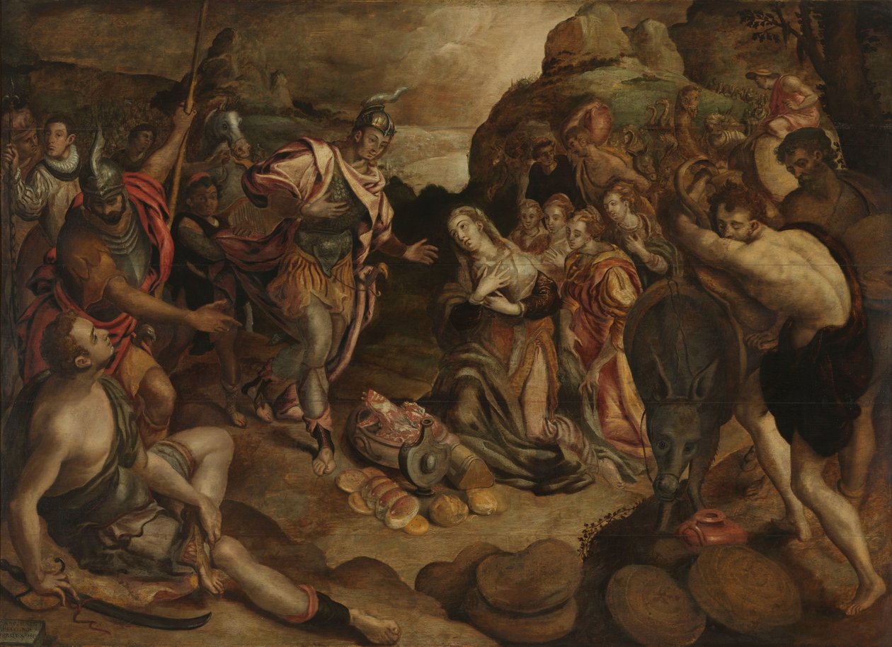 Setkání Davida a Abigail od Christiaen Jansz. van Bieselingen