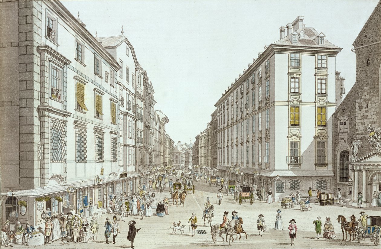 Pohled na Kohlmarkt, 1786 od Christian Georg II Schutz or Schuz