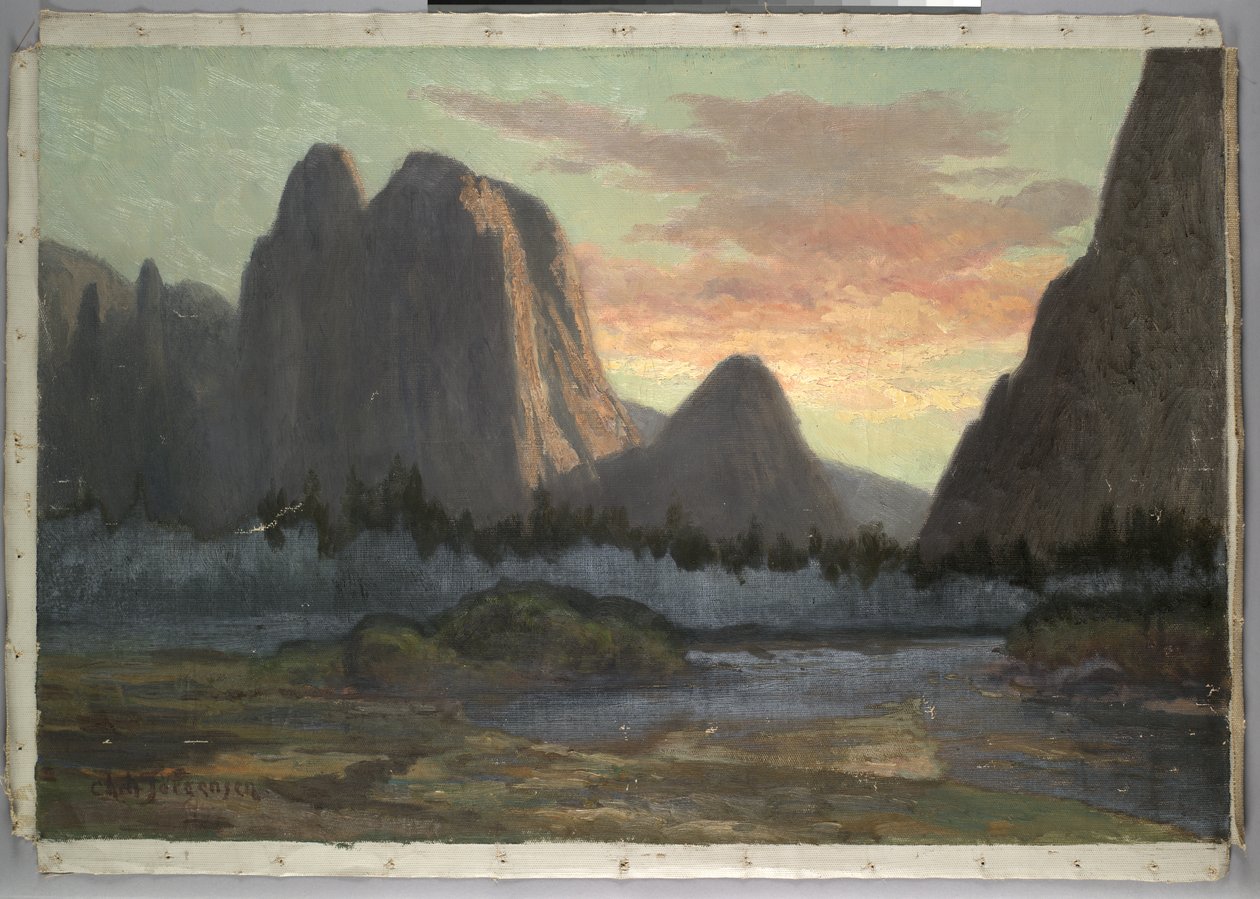 Pohled na Yosemity, západ slunce, asi 1899 od Christian Jorgensen
