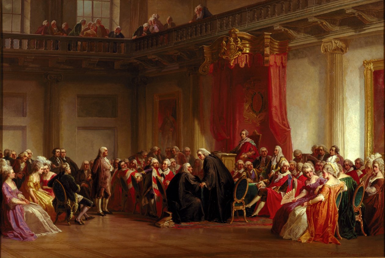 Benjamin Franklin Vystoupení před tajnou radou od Christian Schussele