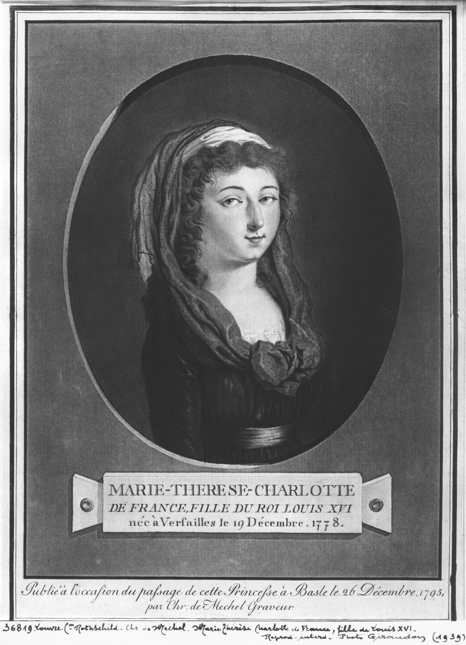 Marie-Therese-Charlotte de France (1778-1851), sedmnáctiletá od Christian von Mechel