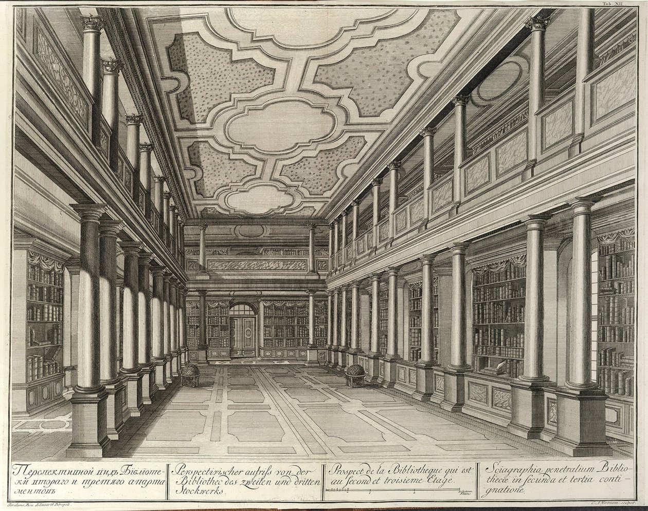 Knihovna Z: Budova Císařské akademie věd, 1741 od Christian Albrecht Wortmann