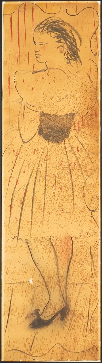 Triptych (kresba milenecké scény) (tužka na papíře) (viz také 742028-29) od Christian Bérard