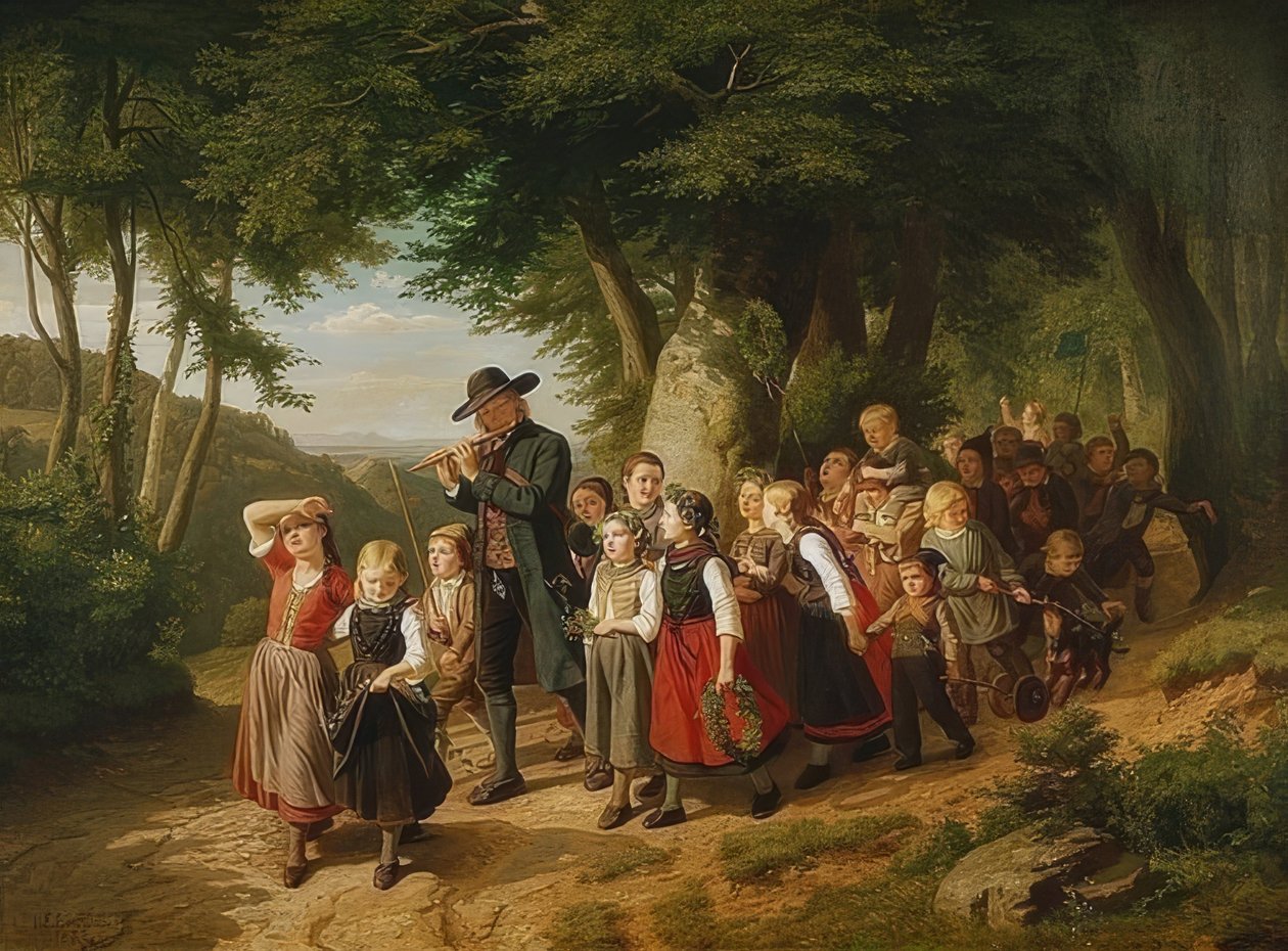 Návrat domů ze školního festivalu. 1852 od Christian Eduard Boettcher