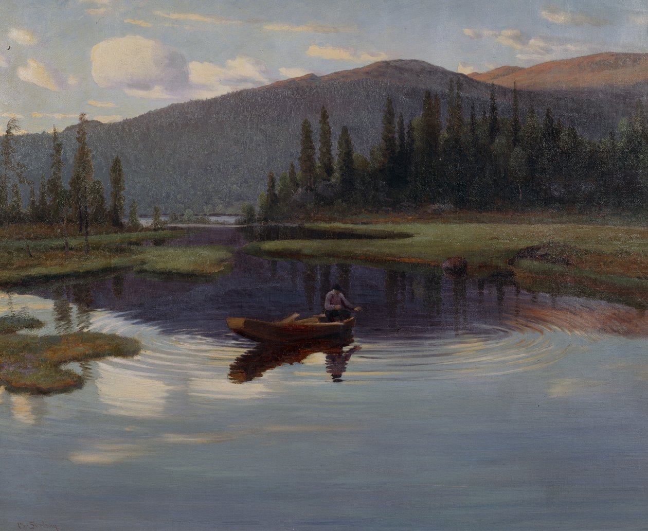 Fra Jupsjoen, nebo Jupsea, kolem roku 1905 (olej na plátně) od Christian Eriksen Skredsvig