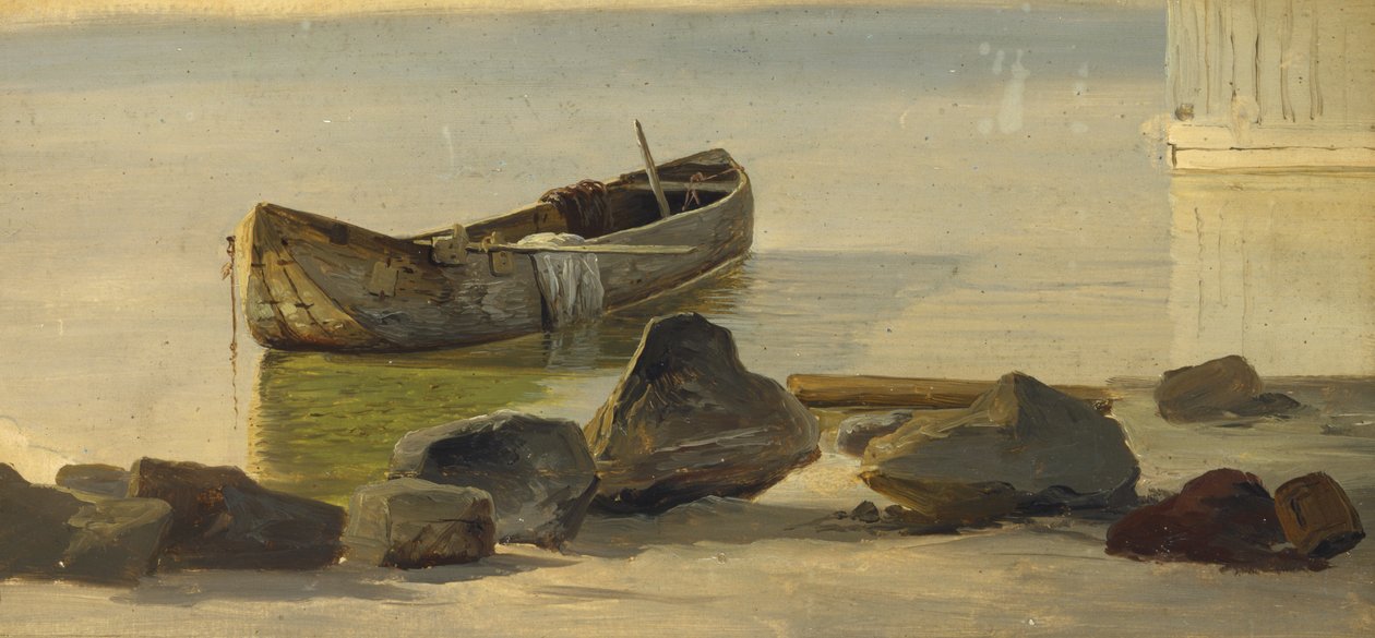 Výkop na jezeře Starnberger, 1845 (olej na papíře nalepený na kartě) od Christian Ernst Bernhard Morgenstern
