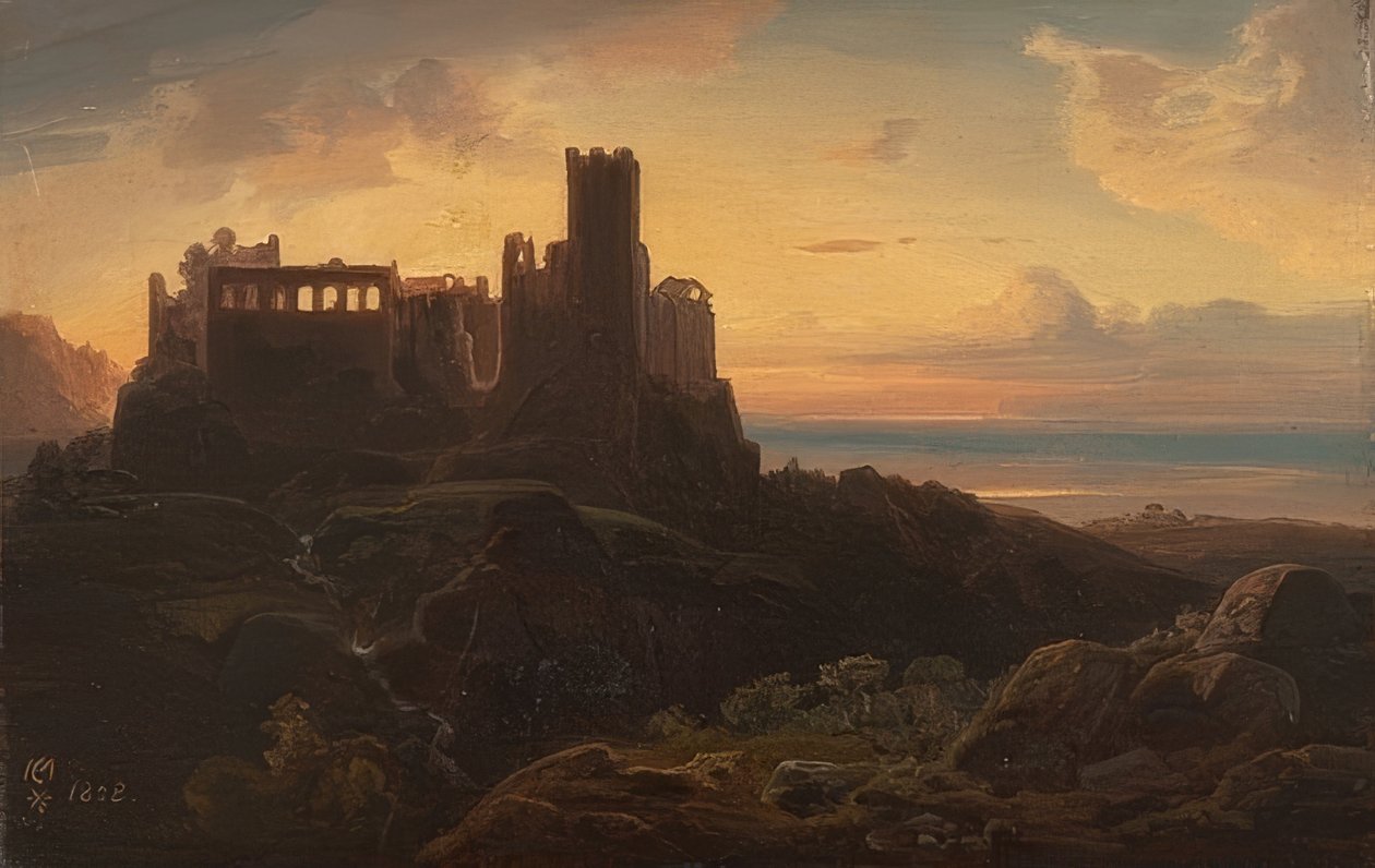 Zřícenina hradu. 1838 od Christian Ernst Bernhard Morgenstern