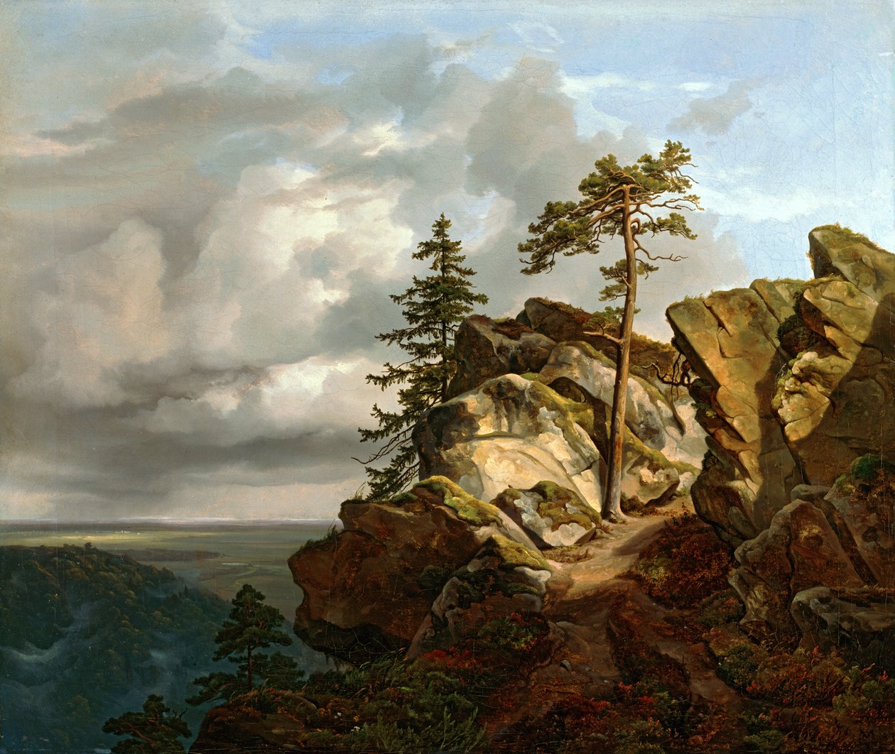Krajina Harz (Lüneburské vřesoviště poblíž Harburgu) od Christian Ernst Bernhard Morgenstern