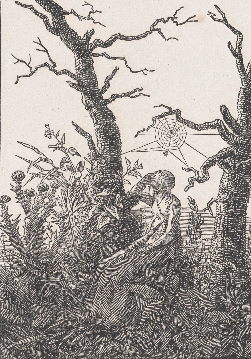 Sedící žena s pavoučí sítí, pravděpodobně 1803. od Christian Friedrich