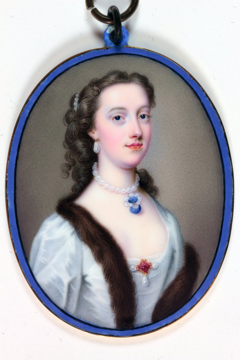 Lady Margaret Cavendish-Holles-Harley, vévodkyně z Portlandu (smalt) od Christian Friedrich Zincke