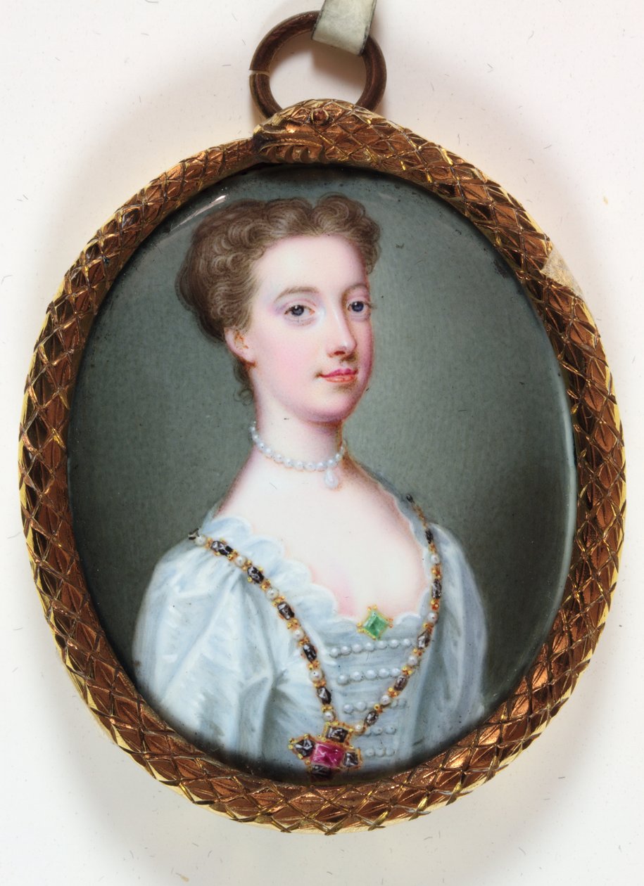 Lady Margaret Cavendish Holles Harley (smalt) od Christian Friedrich Zincke