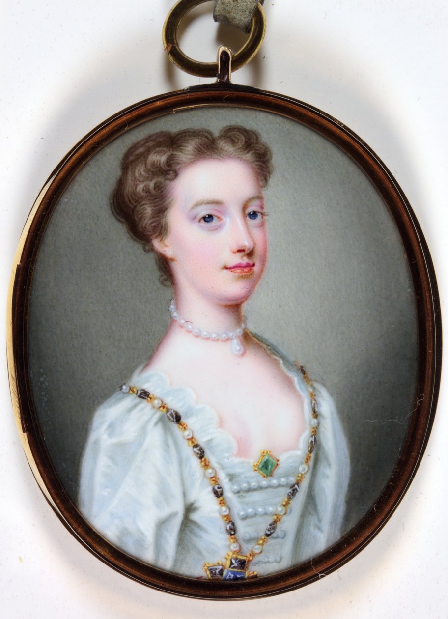 Lady Margaret Cavendish Holles Harley (smalt) od Christian Friedrich Zincke