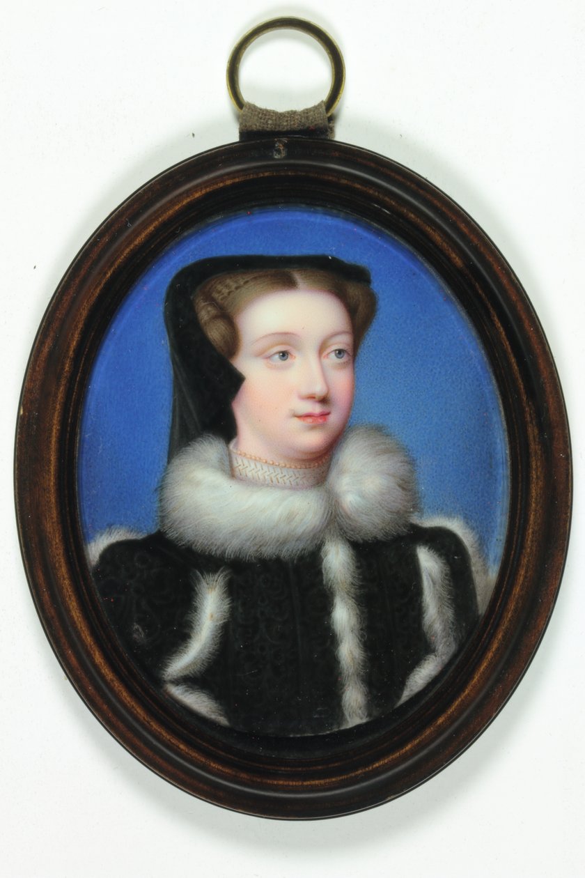 Portrét dámy jménem Mary Queen of Scots (smalt) od Christian Friedrich Zincke