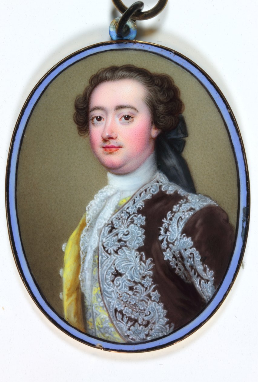 William Bentinck, druhý vévoda z Portlandu (smalt) od Christian Friedrich Zincke