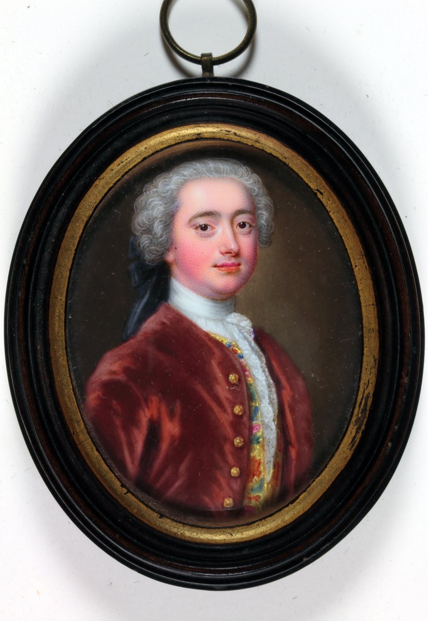 William Bentinck, druhý vévoda z Portlandu (smalt) od Christian Friedrich Zincke