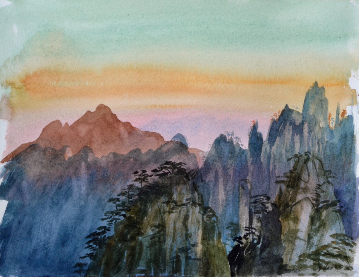 Buddhovo světlo II, 2015 (akvarel na papíře) od Christian Furr