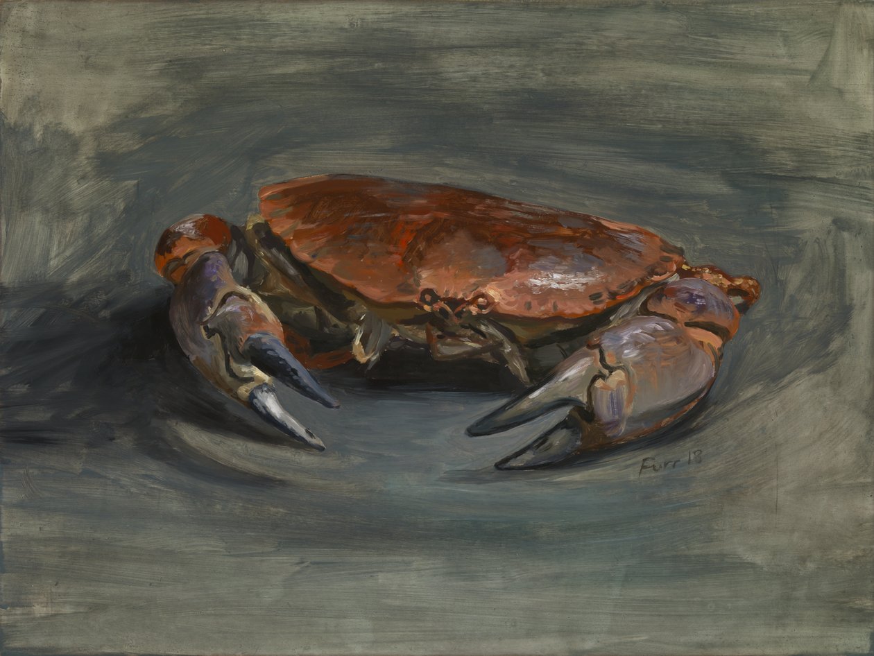 Krab, 2018 (olej na dřevěné desce s gesso) od Christian Furr