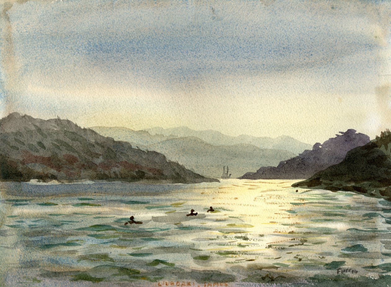 Zlaté moře (akvarel) od Christian Furr