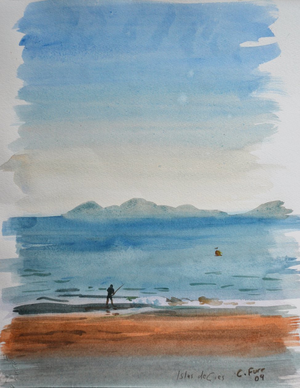 Islas De Cies, 2013 (akvarel) od Christian Furr