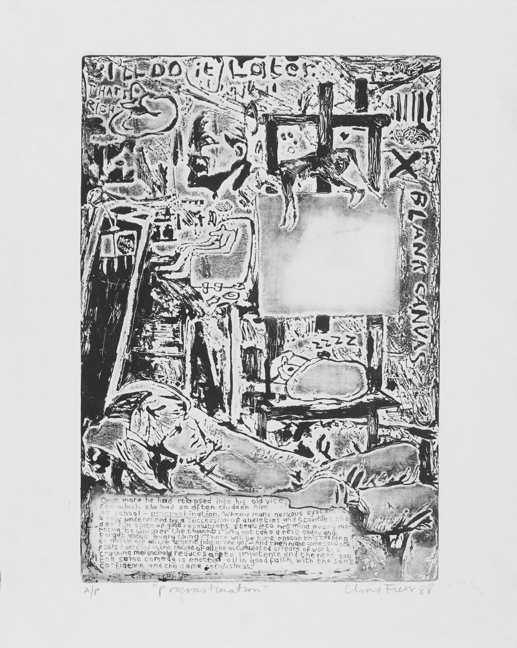 Prokrastinace - Filmové záběry 1988 (lept) od Christian Furr