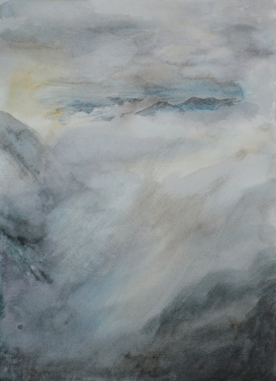 Klouzající mrak, 2015 (akvarel na papíře) od Christian Furr