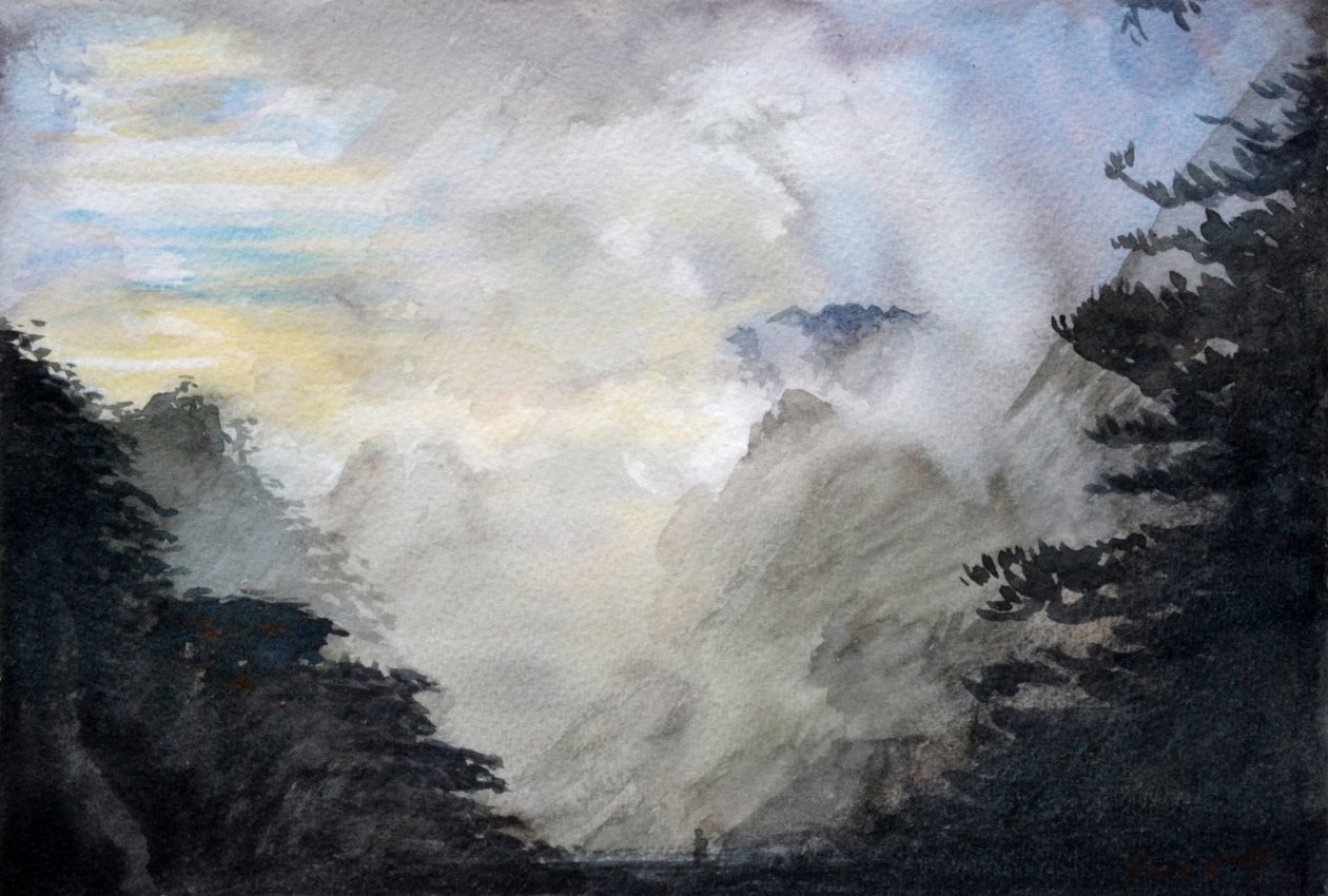 Vítězná hora, 2015 (akvarel na papíře) od Christian Furr