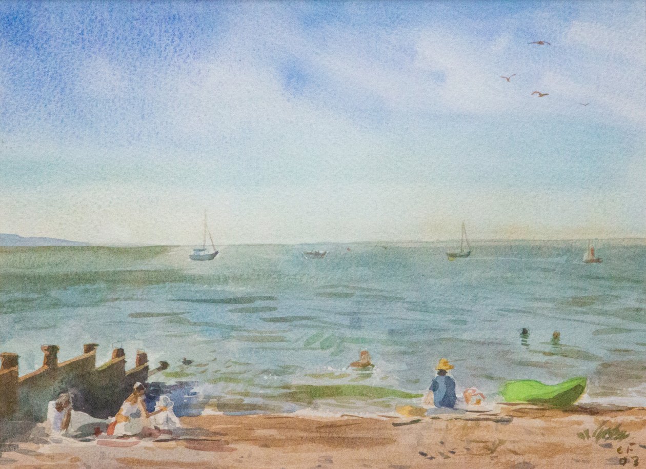 Zelené moře ve Whitstable, 2016 (akvarel) od Christian Furr