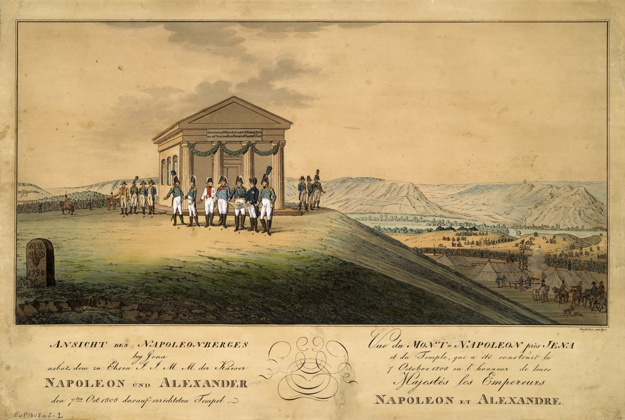 Návštěva Napoleona a Alexandra I. na bitevním poli v Jeně, 1808 od Christian Gottfried Heinrich Geissler