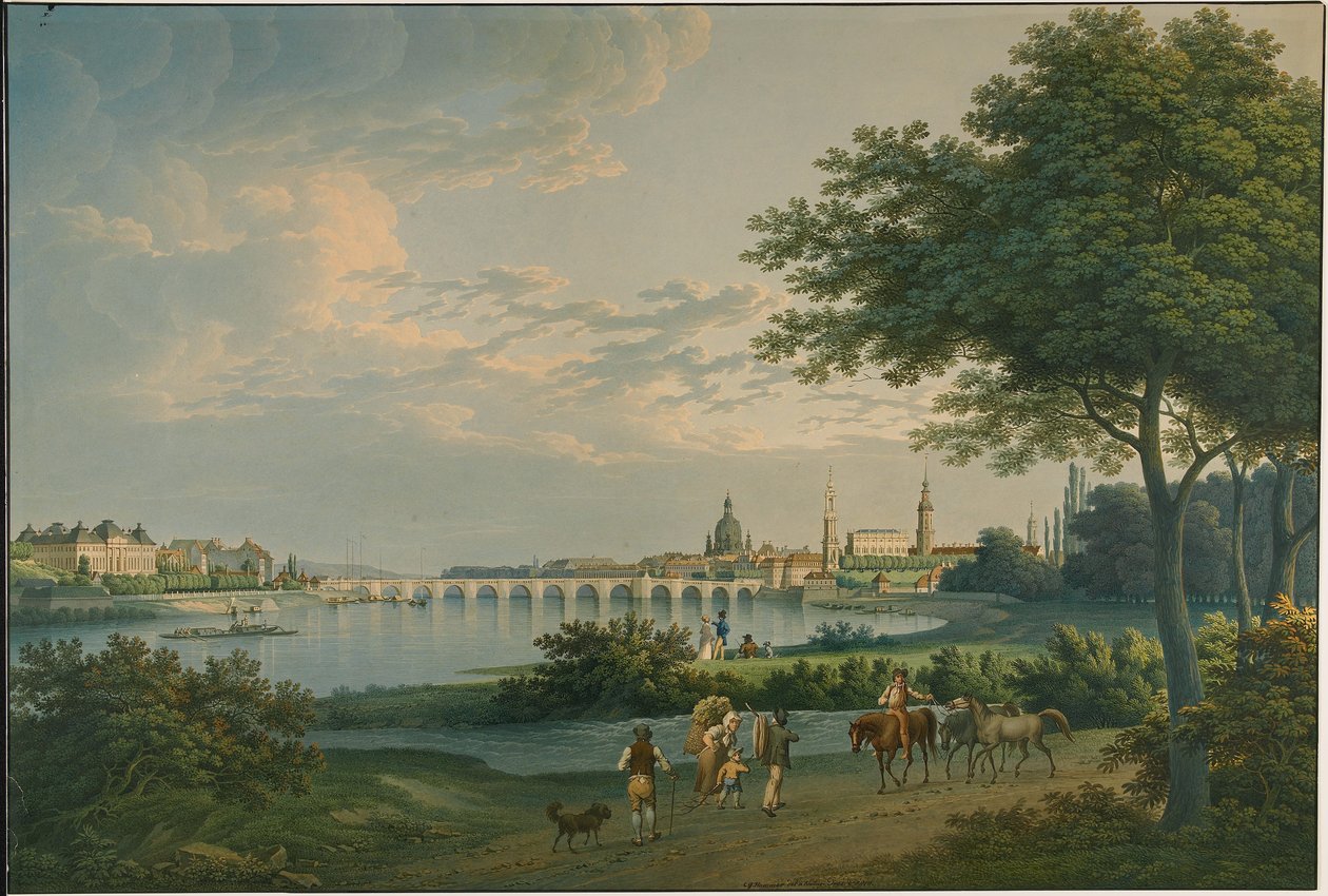 Pohled na Drážďany, 1810 od Christian Gottlieb Hammer