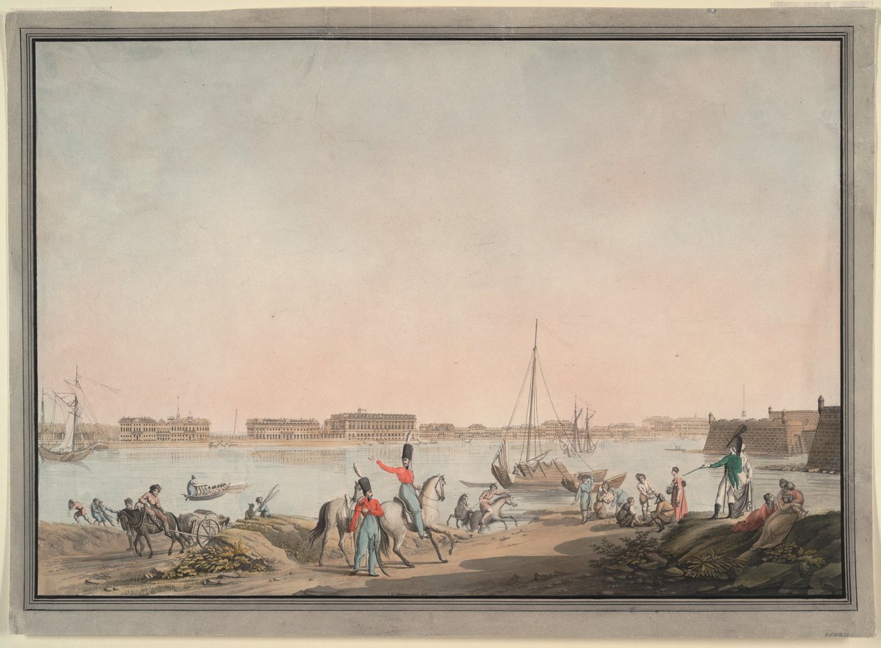 Pohled na Petrohrad z Něvy, 1808 od Christian Gottlieb Hammer