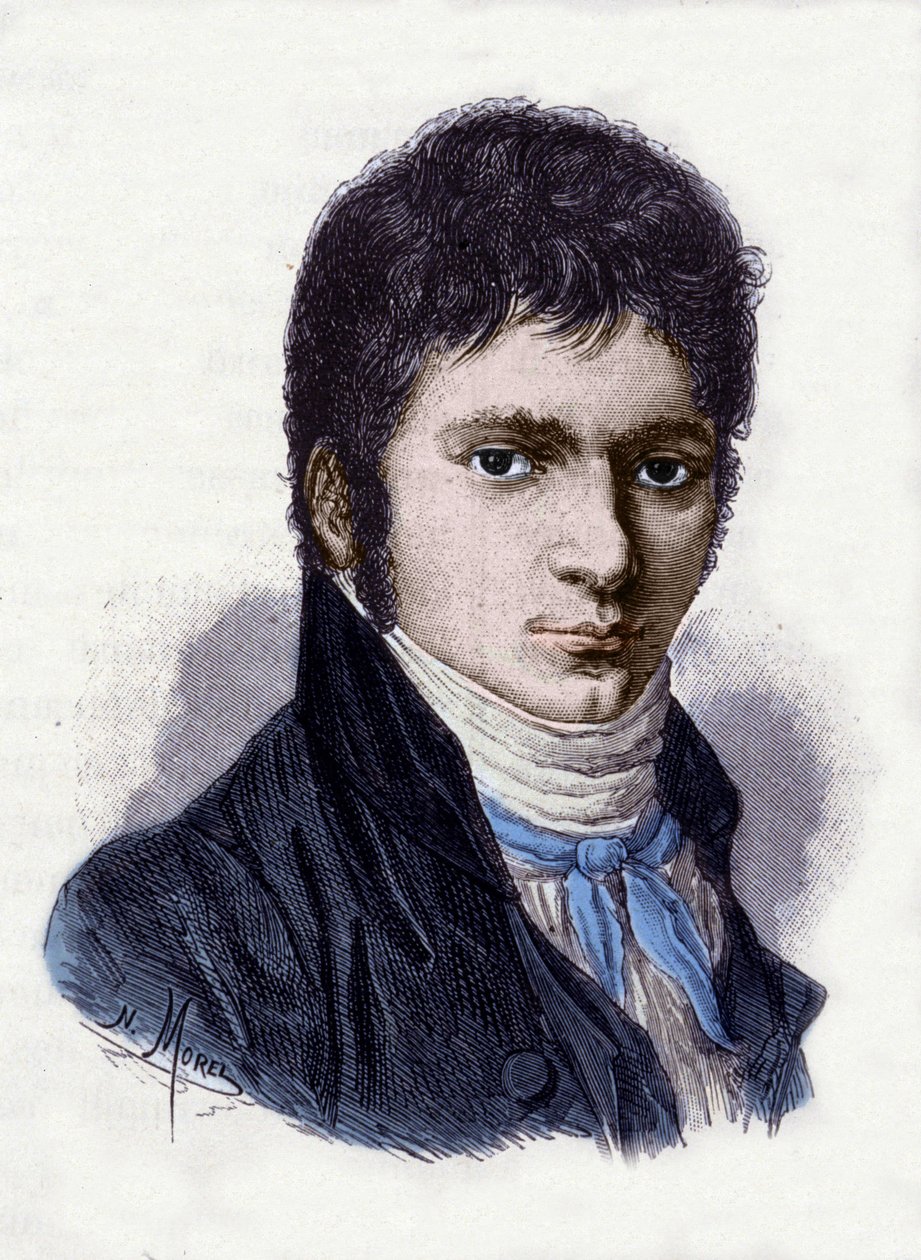 Ludwig van Beethoven (1770-1827), německý hudebník, v roce 1802. Rytina Morela z miniatury od Hornemana. od Christian Hornemann