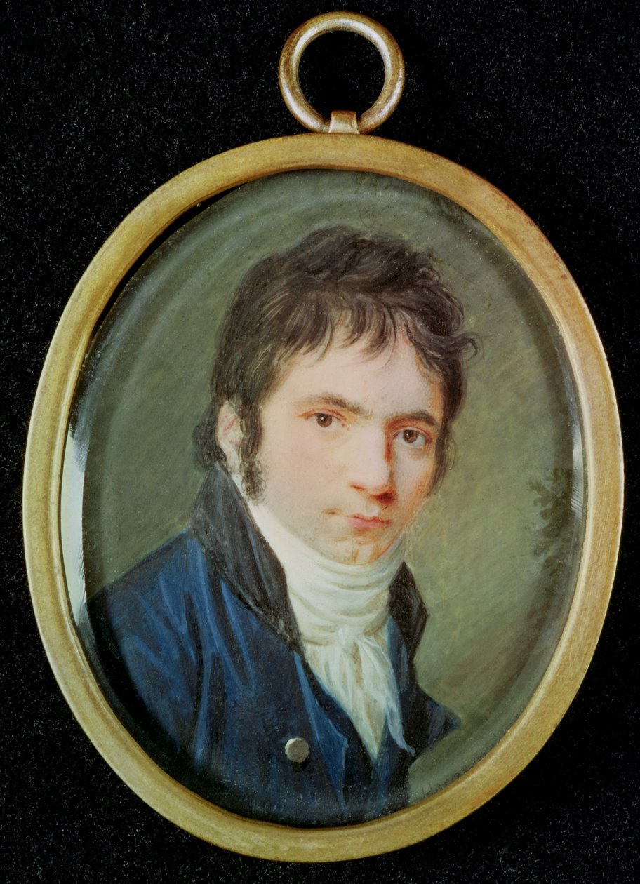 Miniaturní portrét Ludwiga Van Beethovena (1770-1827), 1802 od Christian Hornemann