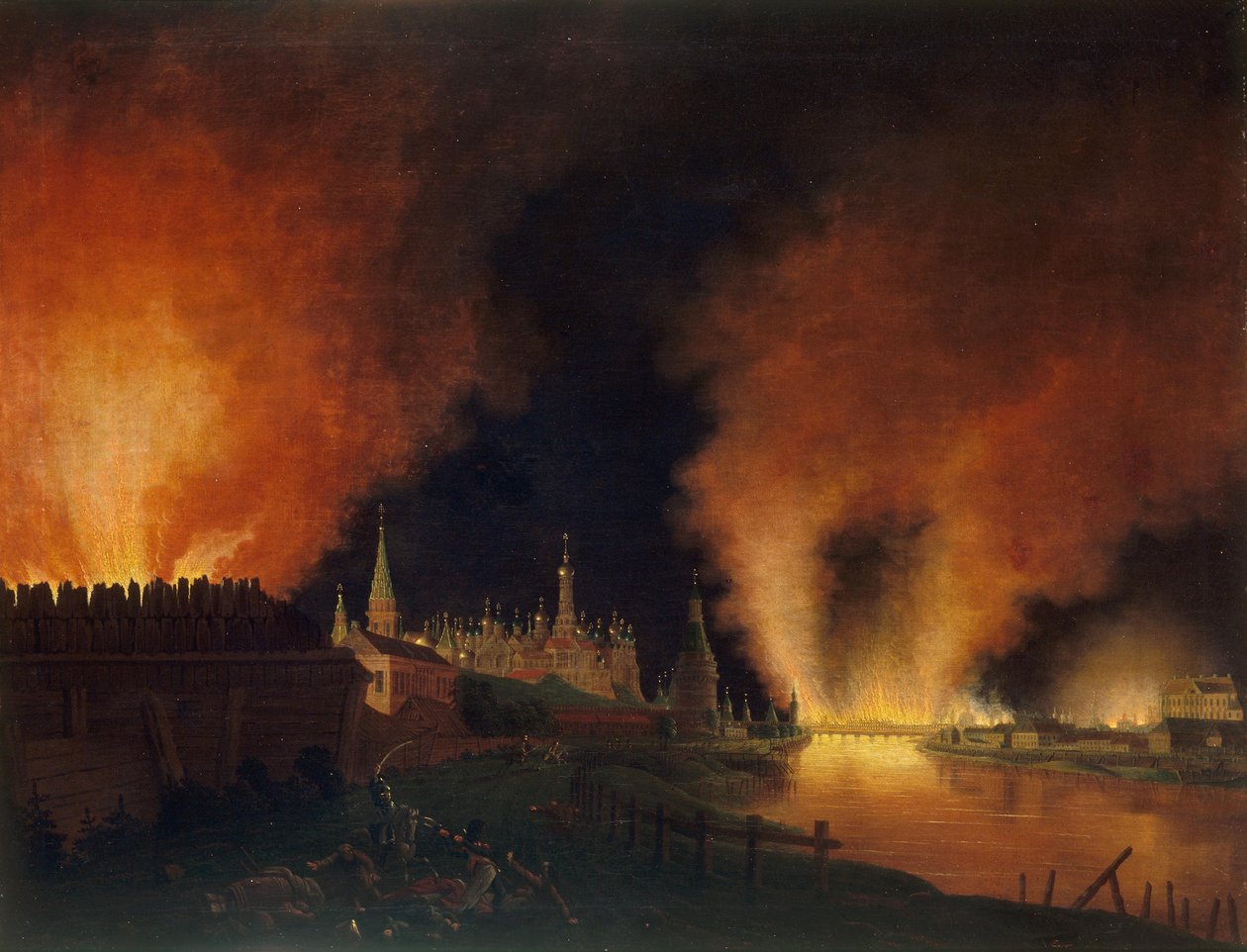 Požár Moskvy 15. září 1812 Francouzi v Moskvě, 1812-1817. od Christian Johann Oldendorp