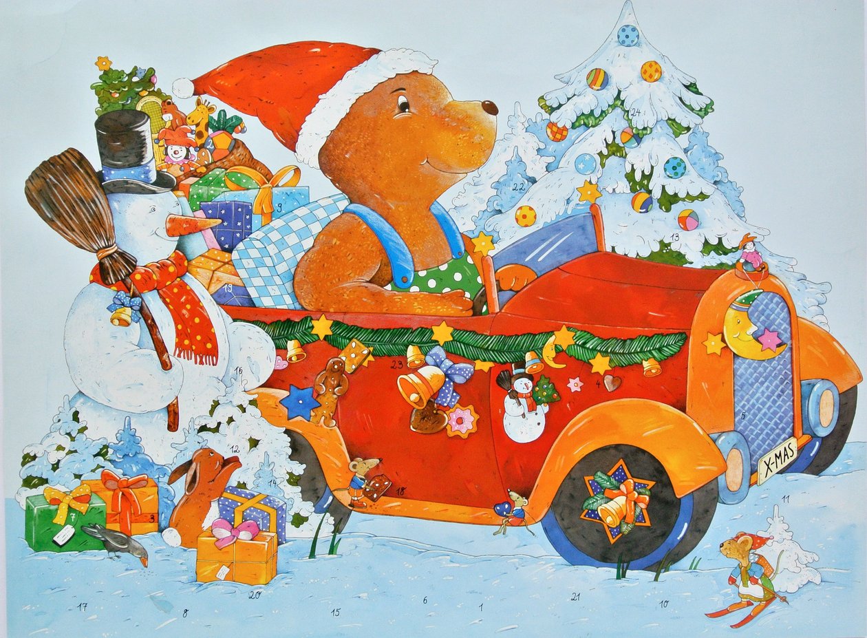 Adventskalender Bear, 2009 (akvarel na papíře) od Christian Kaempf