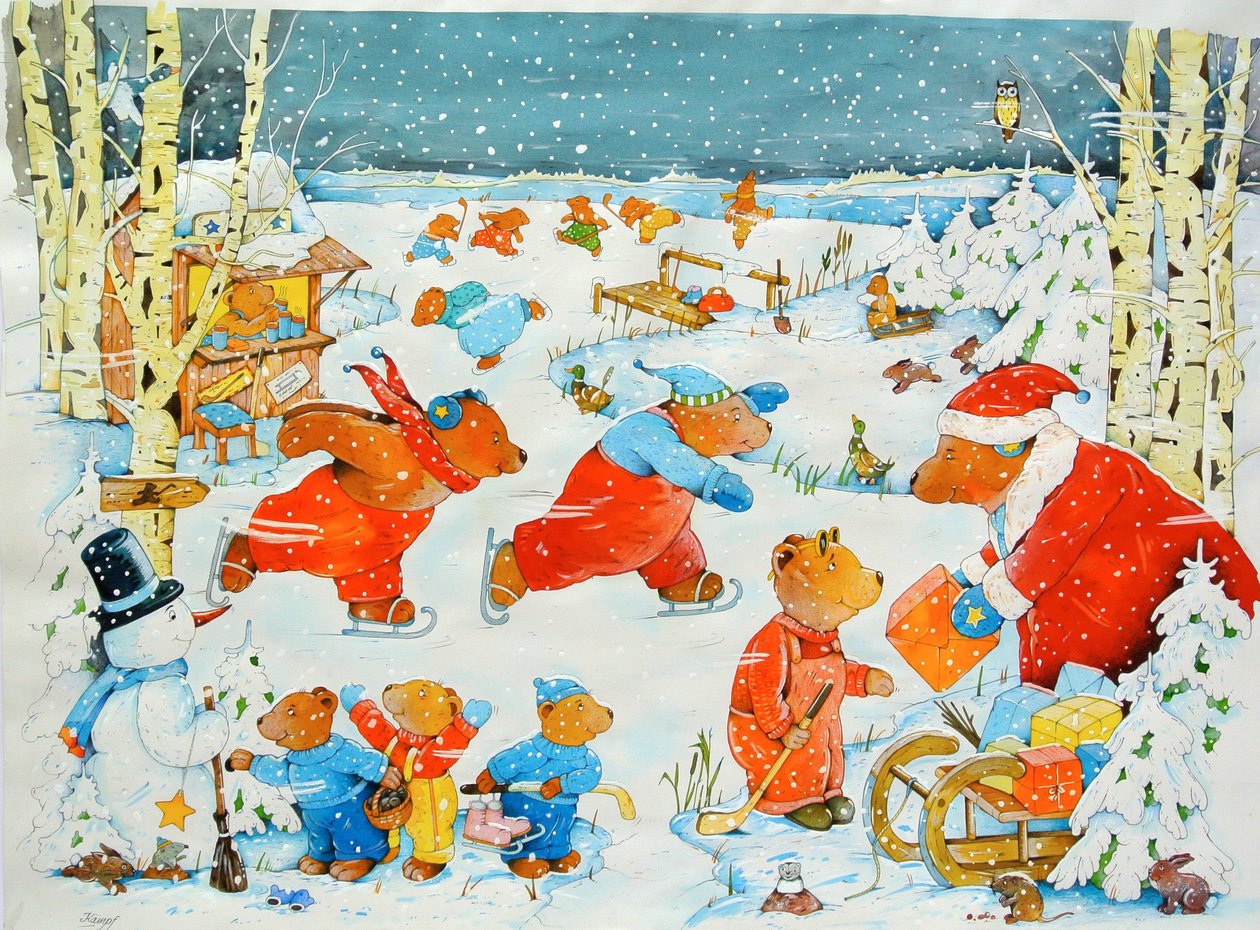 Medvědi na ledě, 2009 (akvarel na papíře) od Christian Kaempf
