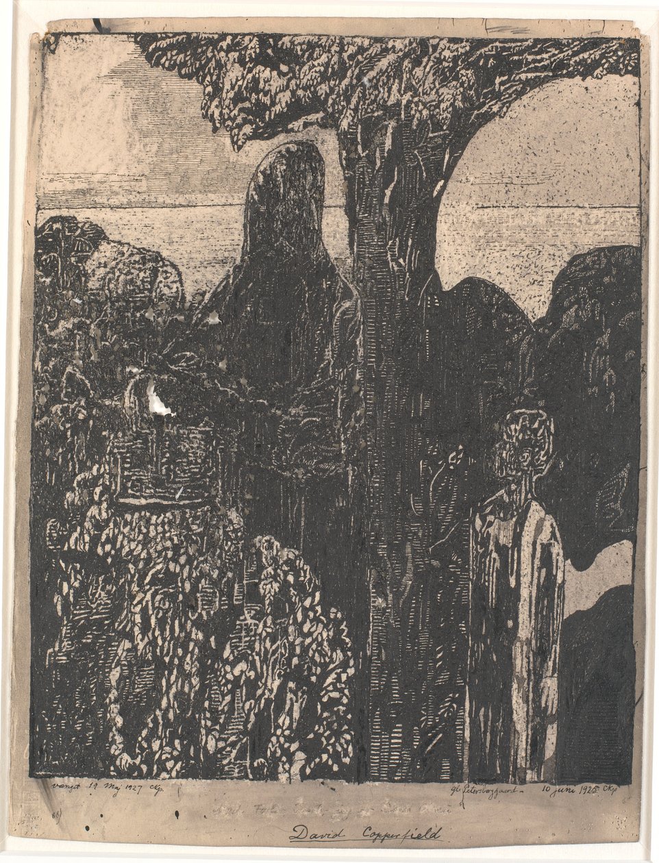Navštěvuje svou tetu, slečnu Betsey Trotwood, Dover. od Christian Kongstad Petersen