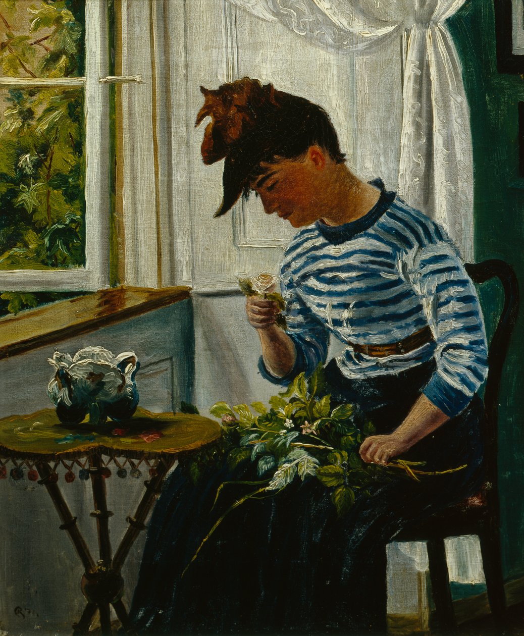 Dívka s květinami od Christian Krohg